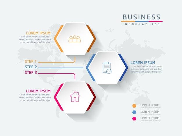 Vector illustratie infographic ontwerpsjabloon presentatie 3 opties of stappen