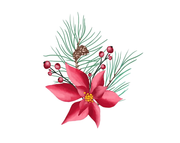 Vector illustratie Kerstdecoratie geïsoleerd op wit