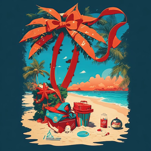 Vector illustratie Kerstmis eiland