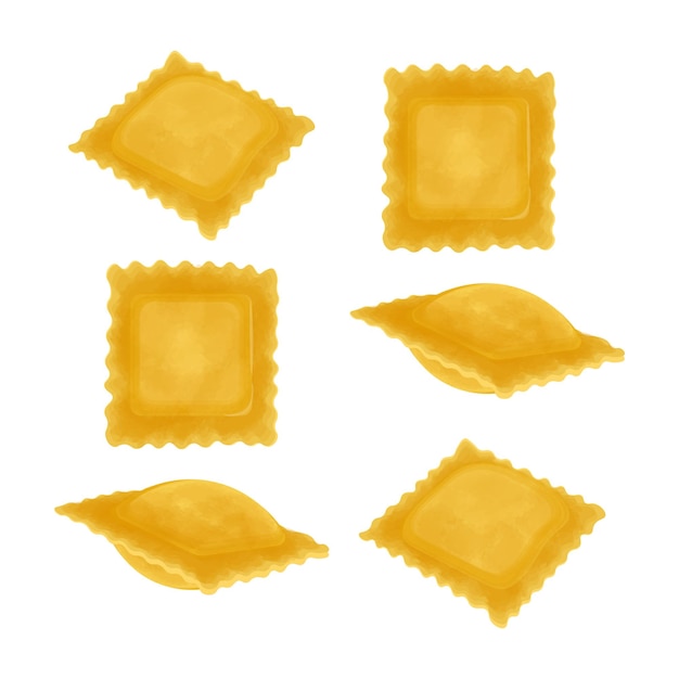 Vector illustratie Logo Clipart Italiaanse Ravioli met geïsoleerd