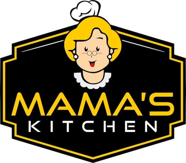 Vector vector illustratie logo restaurant mama keuken geïsoleerd op witte achtergrond