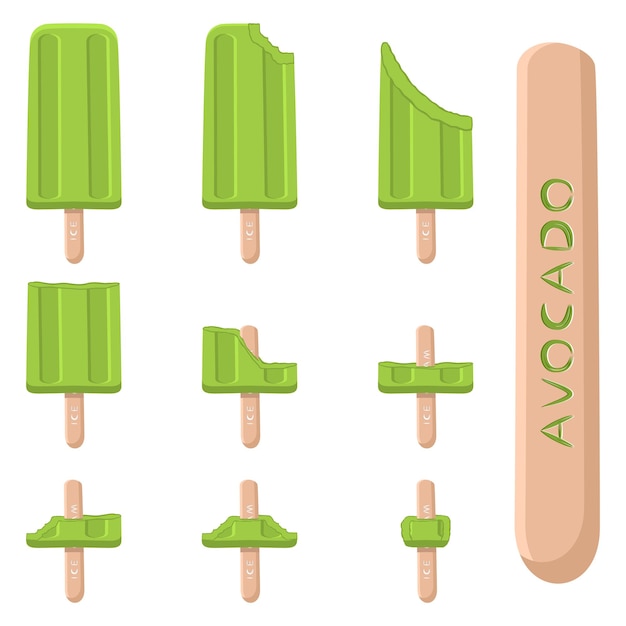 Vector illustratie logo voor natuurlijk avocado-ijs