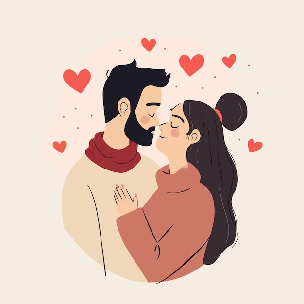 Vector illustratie met een paar van liefde gelukkige valentijnsdag