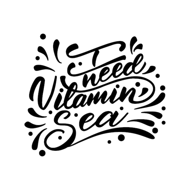 Vector illustratie met letters Ik heb Vitamine Zee nodig.