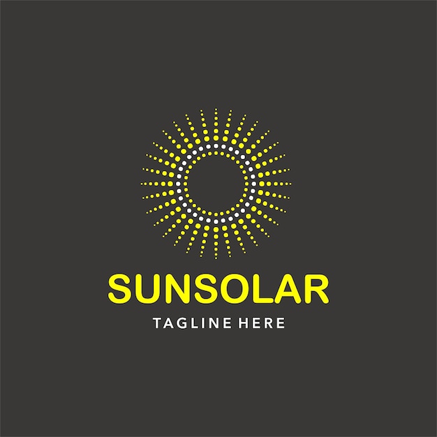 Vector illustratie minimalistisch logo zon solar