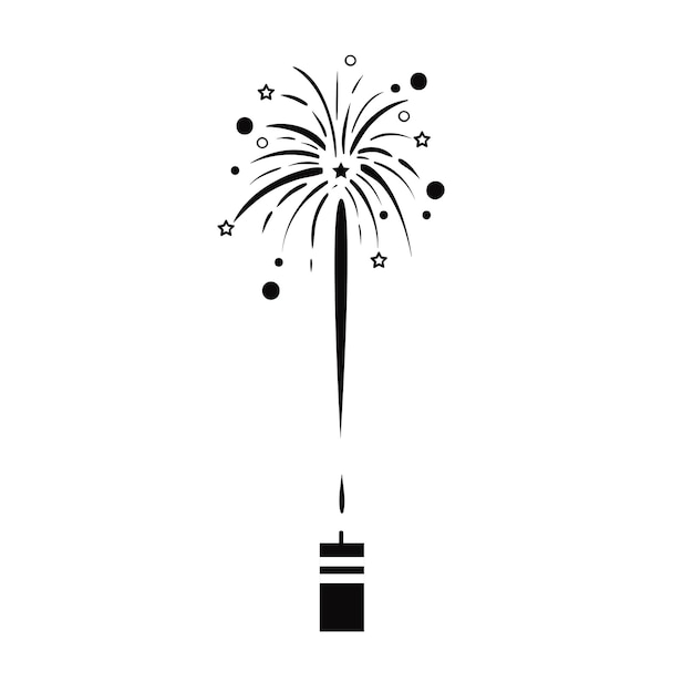 Vector vector illustratie ontwerp geïsoleerd in wit vuurwerk silhouet