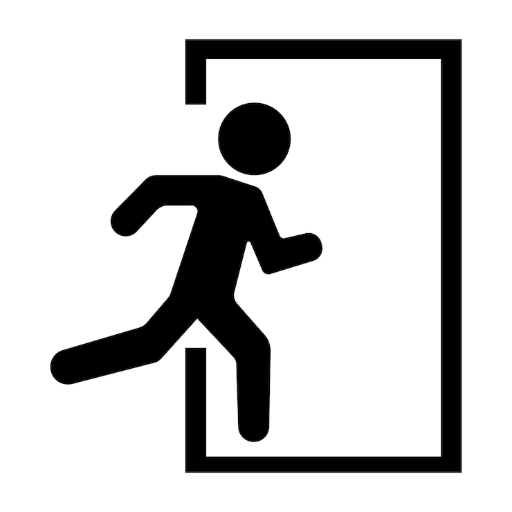 Vector vector illustratie ontwerp sjabloon van de nooddeur icoon