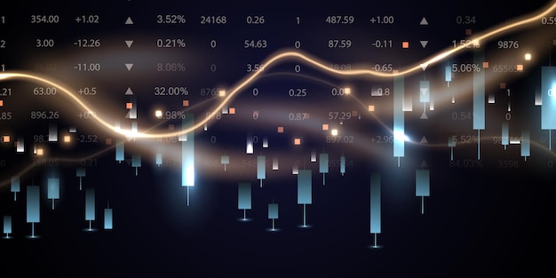 Vector illustratie ontwerp voor bedrijven Aandelenmarkt grafieken of Forex trading grafieken voor bedrijven