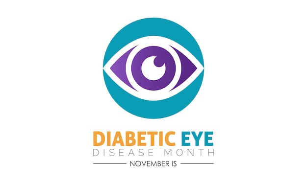 Vector illustratie ontwerpconcept van Diabetische Oogziekte Maand waargenomen op elke november