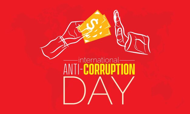 Vector vector illustratie ontwerpconcept van international anticorruption day waargenomen op 9 december