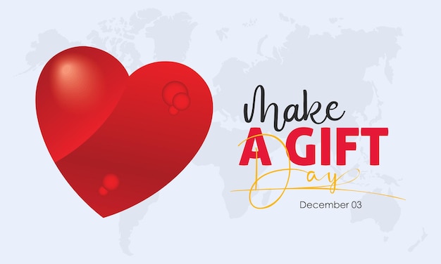 Vector illustratie ontwerpconcept van Make a Gift Day waargenomen op 3 december