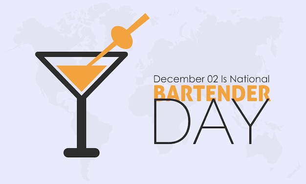 Vector illustratie ontwerpconcept van National Bartender Day waargenomen op 2 december