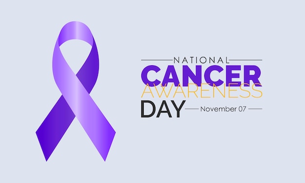 Vector illustratie ontwerpconcept van national cancer awareness day waargenomen op 7 november