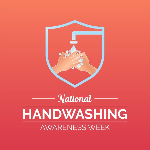 Vector illustratie ontwerpconcept van National Hand Washing Awareness Week Banner poster kaart