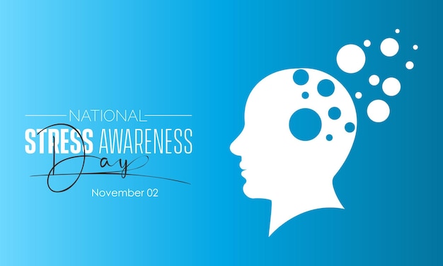 Vector illustratie ontwerpconcept van National Stress Awareness Day waargenomen op 2 november