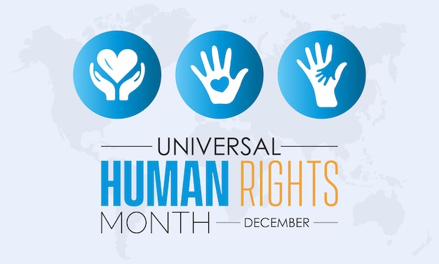 Vector illustratie ontwerpconcept van Universal Human Rights Month waargenomen op elk jaar in december