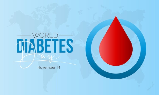 Vector illustratie ontwerpconcept van Wereld Diabetes Dag waargenomen op 14 november