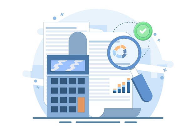 vector illustratie Performance data analyse concept of investeringsverslag of marketingstudie