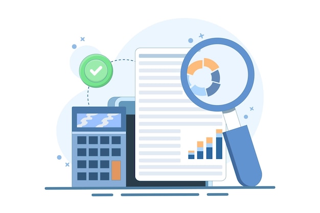 vector illustratie Performance data analyse concept of investeringsverslag of marketingstudie