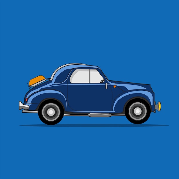 Vector illustratie platte blauwe auto