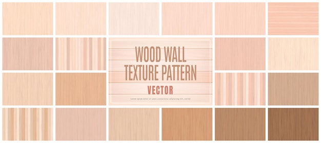 Vector illustratie schoonheid pastel houten muur vloer textuur patroon achtergrond collectie set.