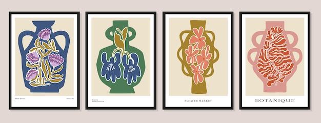 Vector illustratie set botanische afdrukbare posters