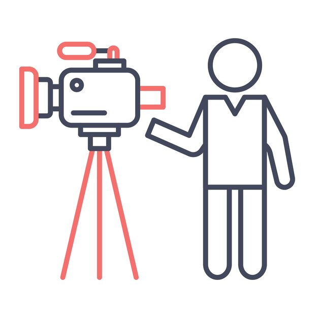 Vector illustratie stijl van de cameraman