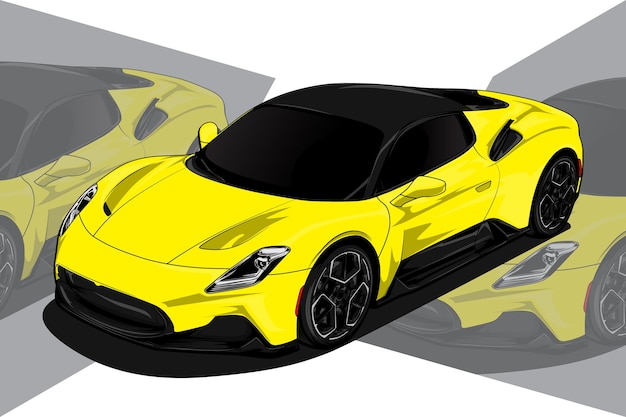 vector illustratie tekening sportwagen of supercar.