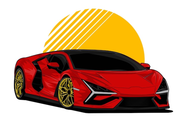 vector illustratie tekening sportwagen of supercar.