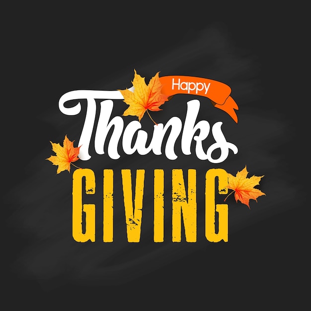 vector illustratie thanksgiving wenskaart met bladeren, pompoen en hout achtergrond.