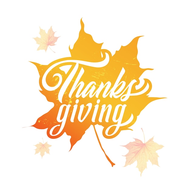 vector illustratie thanksgiving wenskaart met bladeren, pompoen en hout achtergrond.