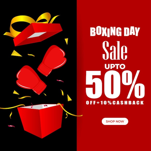 Vector illustratie van Boxing Day Sale social media feed sjabloon