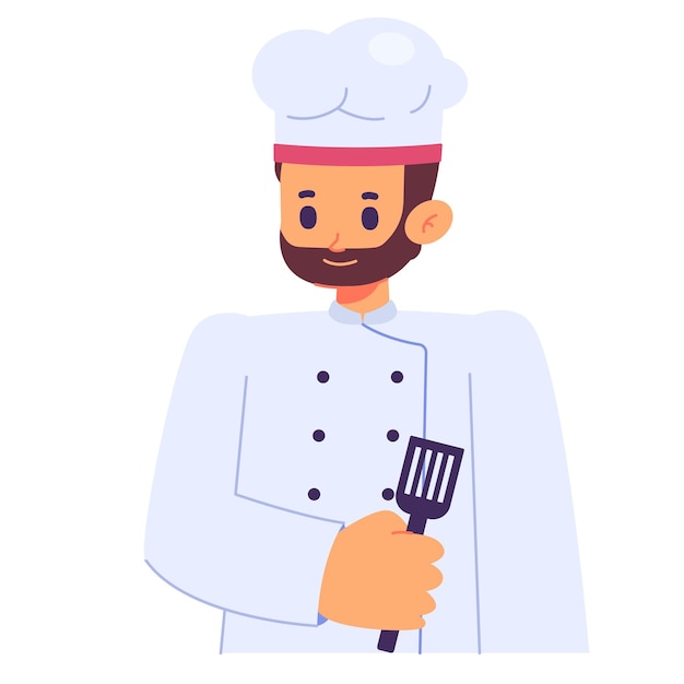 Vector vector illustratie van chef avatar