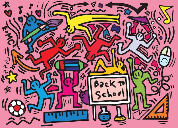 vector illustratie van doodle op Back to School-concept