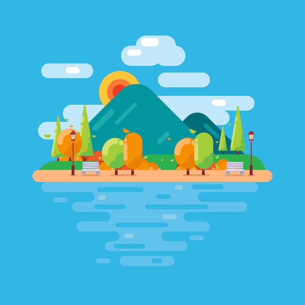 Vector illustratie van een berglandschap