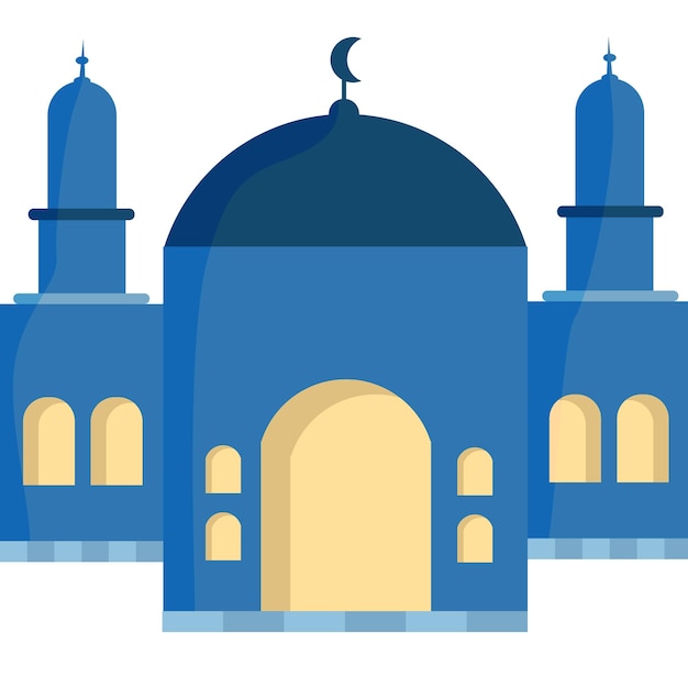 Vector vector illustratie van een moskee voor moslims om te aanbidden