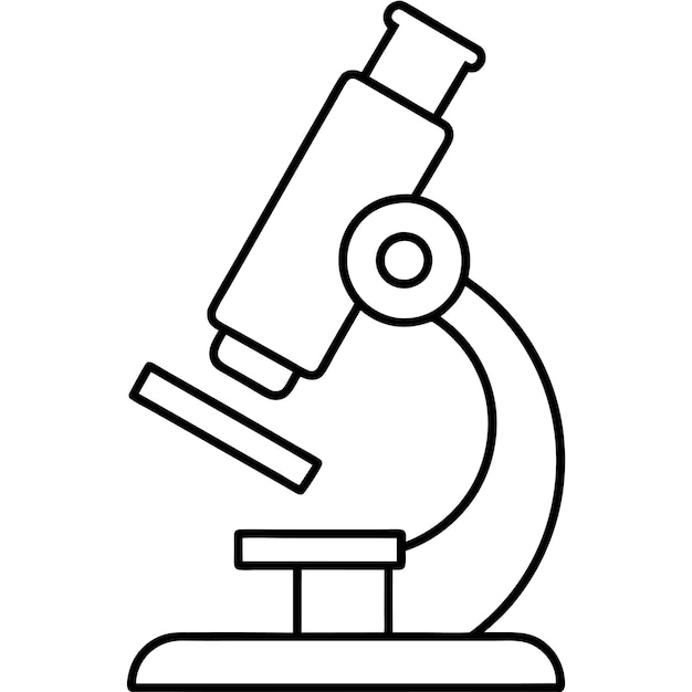 Vector illustratie van een zwart-wit microscoop icoon