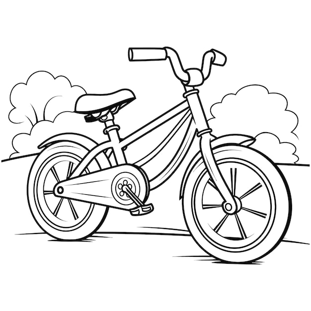 Vector vector illustratie van fiets kleurplaat voor kdp