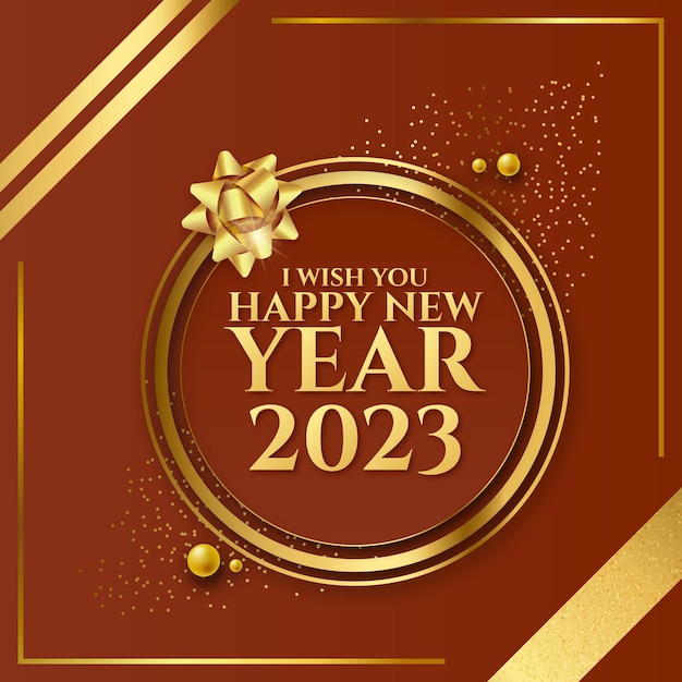 vector illustratie van gelukkig nieuwjaar 2023 banner sjabloon