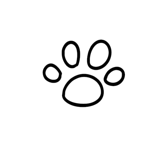 Vector illustratie van handgetekende paw doodle art