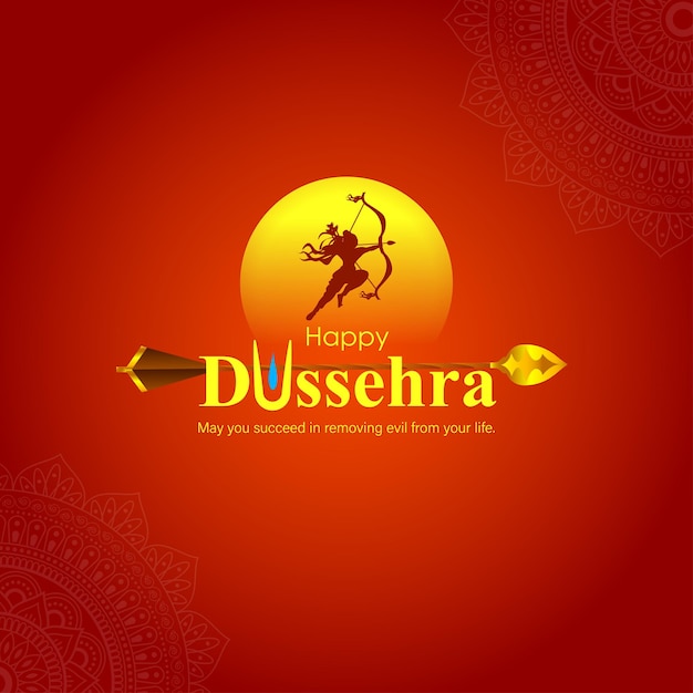 Vector vector illustratie van happy dussehra social media feed sjabloon