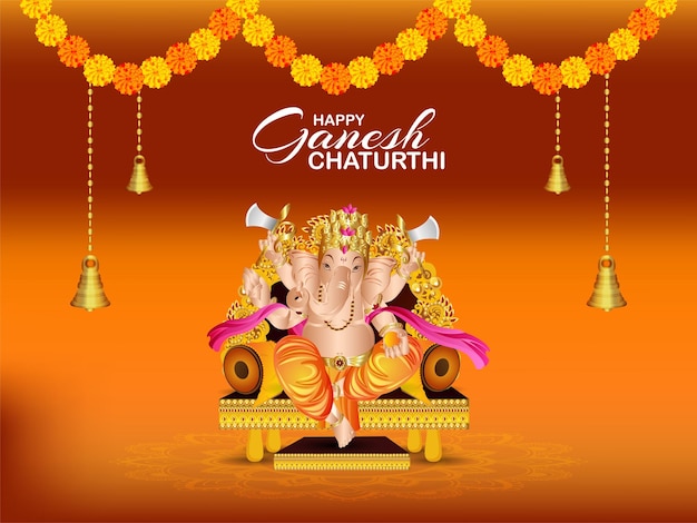 Vector illustratie van heer Ganesha gelukkige Ganesh Chaturthi