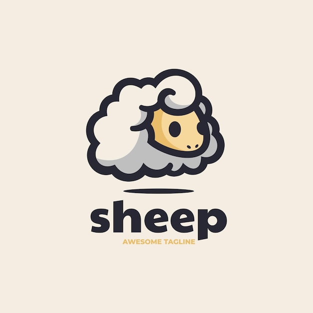 Vector-illustratie van het logo Sheep Simple Mascot Style