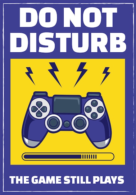 Vector illustratie van joystick met vintage handtekening stijl beschikbaar voor poster