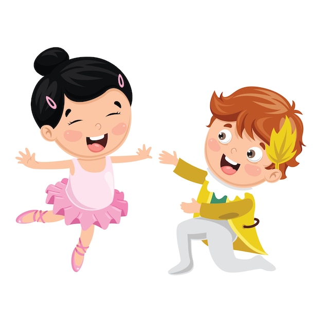 Vector illustratie van kinderen dansen