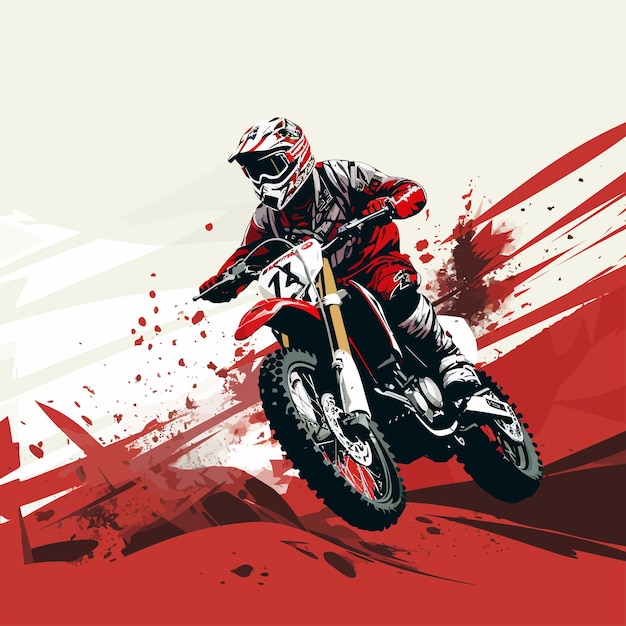 vector illustratie van motocross racing vlag achtergrond sjabloon