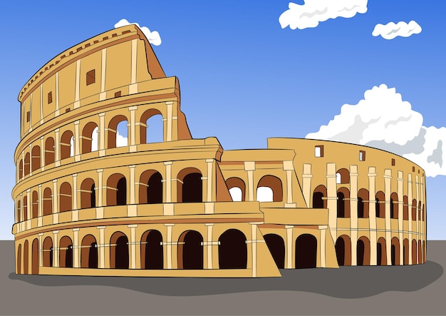 Vector vector illustratie van roman colosseum roman colosseum