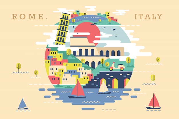 Vector illustratie van Rome Italië