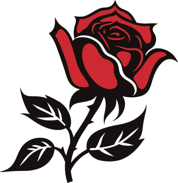 vector illustratie van roos voor tatoeage ontwerp logo en stickers