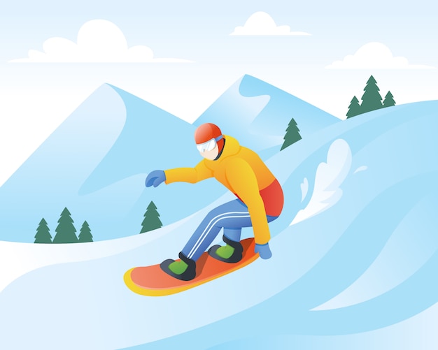 Vector illustratie van snowboarder